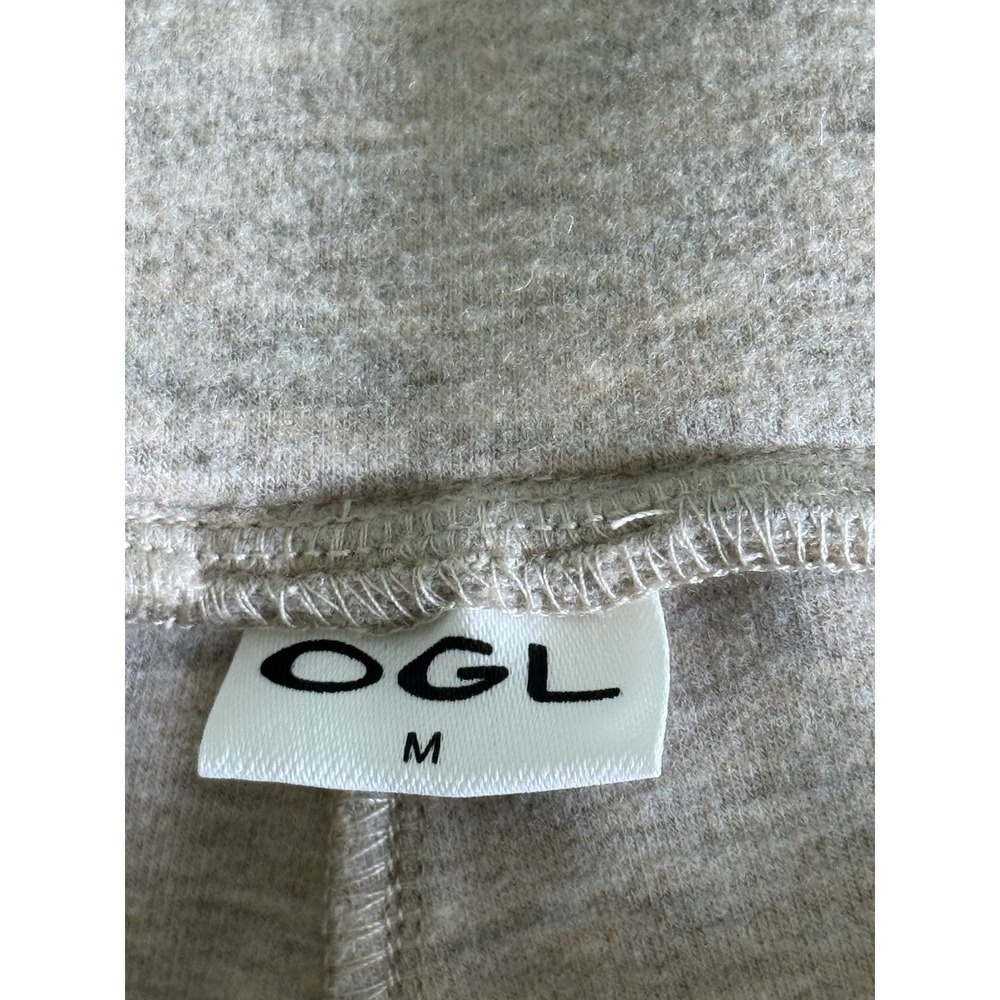 OGL FuzzLuxe 2 Piece Set Turtleneck Top/Pants Medium Beige Heather Morganite - Picture 7 of 7